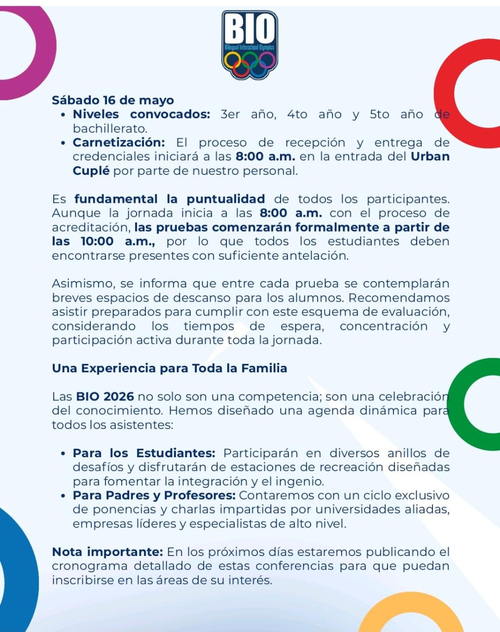 «Rumbo a la Gran Final BIO 2026»